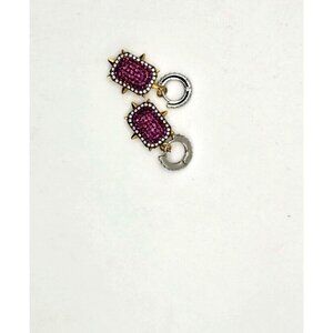 VTG Swarovski Signed Three Ways in One Sparkling Earrings Hinged Hoop Rare